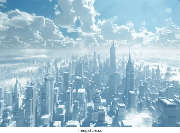 Aerial View of a Futuristic Cityscape