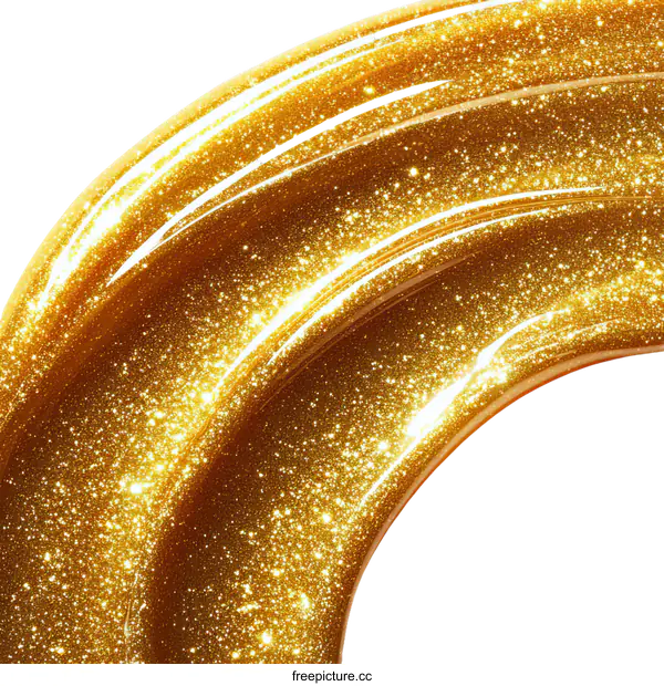 [Transparent Background PNG]Golden Glitter Liquid Texture Close-up
