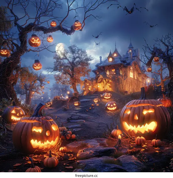 Spooky Halloween Night Haunted House