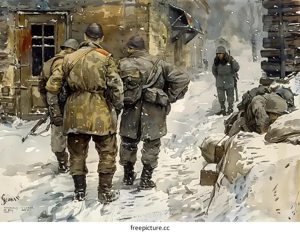 World War II soldiers in the snow