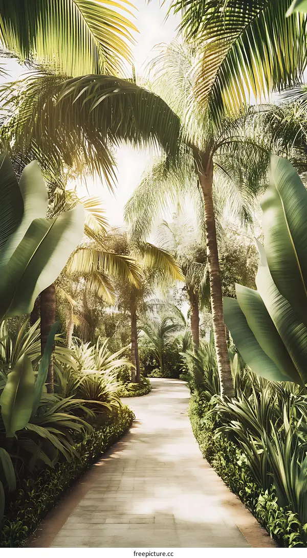 Tropical Pathway in Lush Greenery