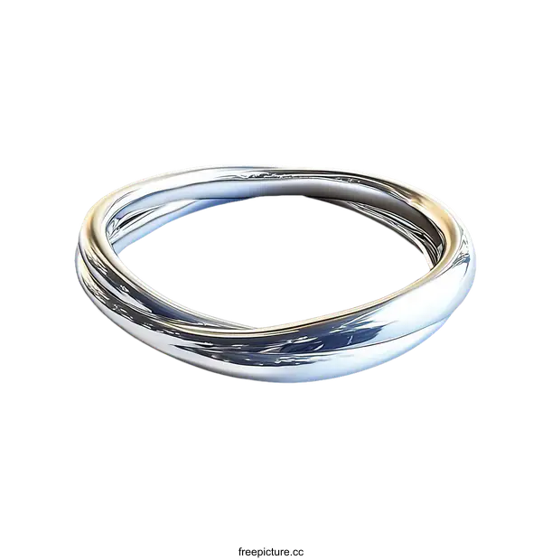 [Transparent Background PNG]Abstract Silver Ring Design Illustration