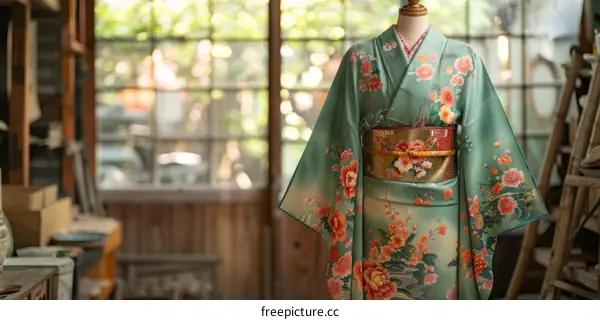 Traditional Japanese Geisha in Kyoto Wearing Kimono Accessories