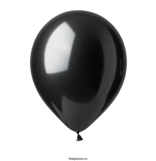 [Transparent Background PNG]Glossy Black Balloon Isolated on White Background