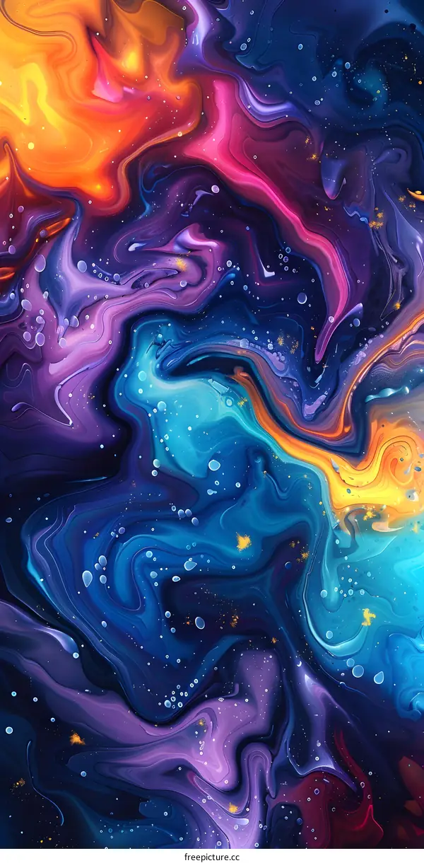 Colorful liquid is flowing