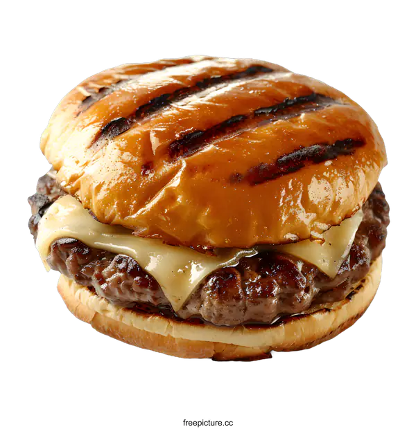 [Transparent Background PNG]Grilled Cheeseburger with Melted Cheese