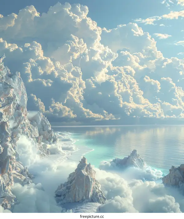 A Dreamy Sky Above Snowy Peaks