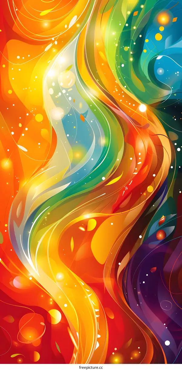 Abstract Colorful Background With Wavy Lines