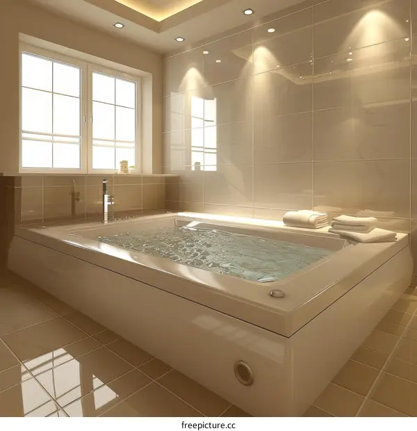 jacuzzi in a luxury bathroom