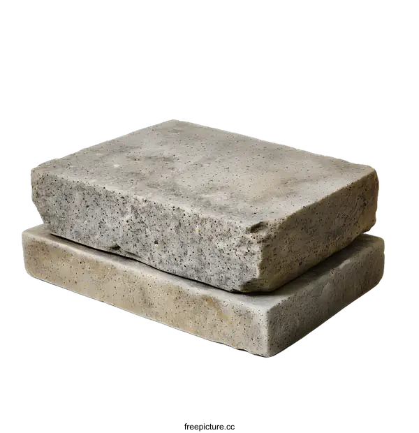 [Transparent Background PNG]Two Gray Stacked Stone Blocks On White Background