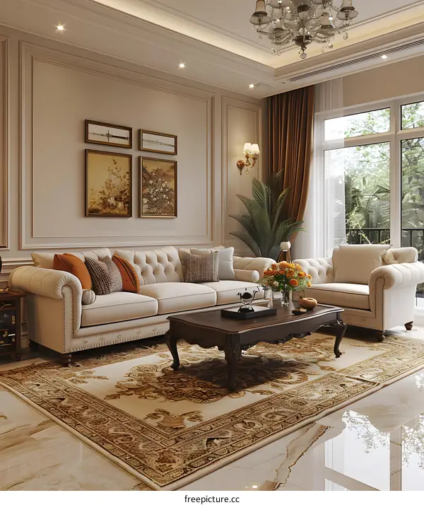 European style living room interior design