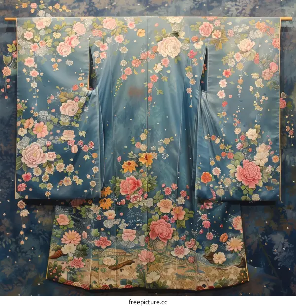 A kimono with a floral pattern