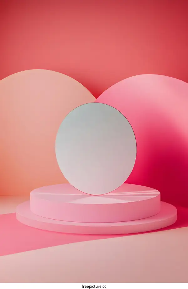 Minimalist Pastel Pink Circle Podium Product Display
