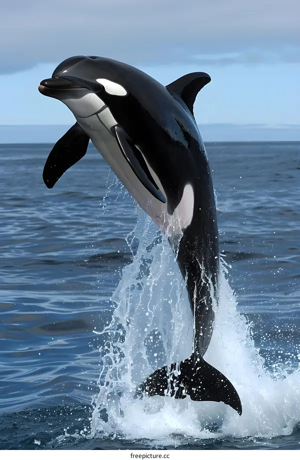 Leaping Orca Whale in Ocean