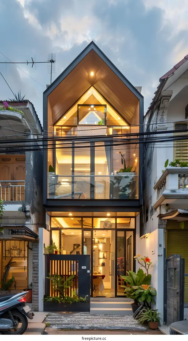 Modern Minimalist House Design With Triangular Roof