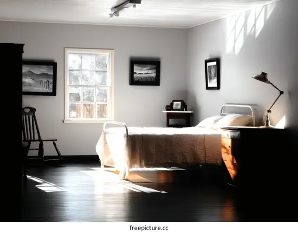 A Simple and Cozy Bedroom Filled with Sunlight