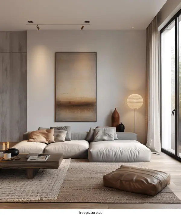 Modern minimalist living room interior design