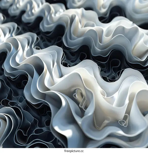 Abstract Black and White Waves
