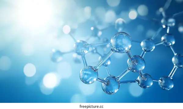 Molecular Structure Illustration with Abstract Background