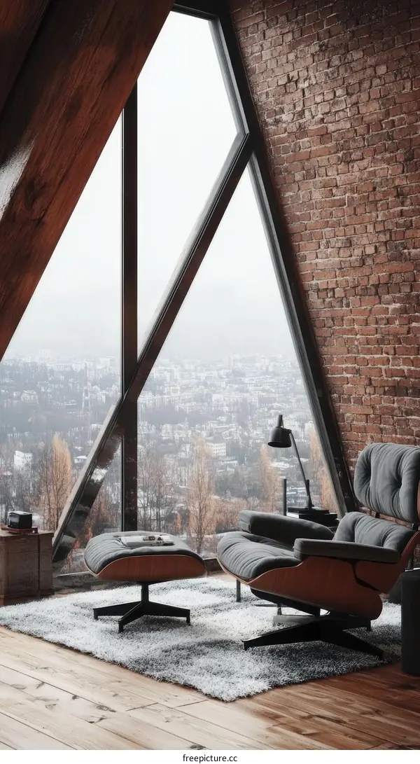 Modern Loft Living Room with Panoramic View