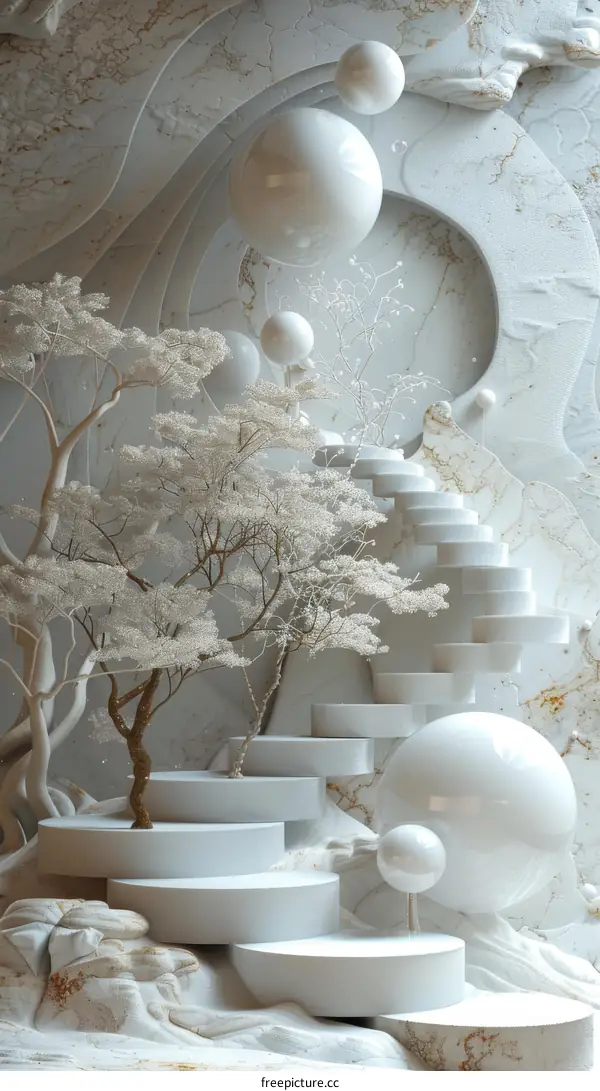 Abstract White Architectural Interior Design