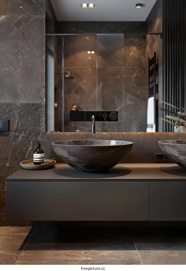 Modern and minimalist bathroom