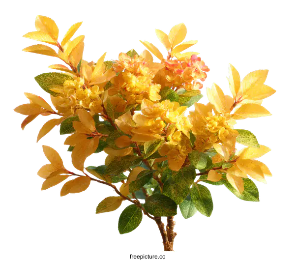 [Transparent Background PNG]Stunning Autumn Leaves and Flowers Close-up