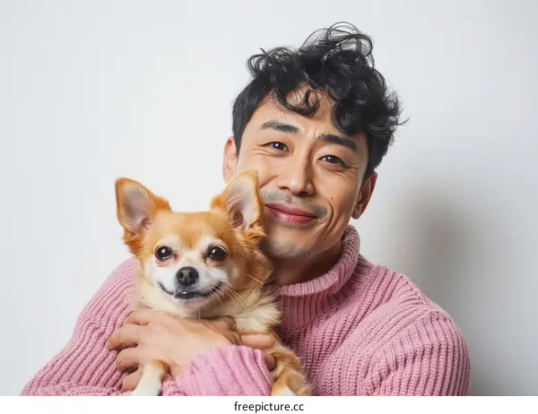 Japanese actor Ryo Nishikido with his dog