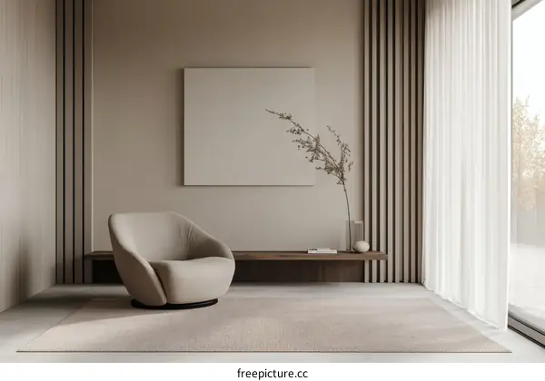 Modern Beige Living Room Interior Design