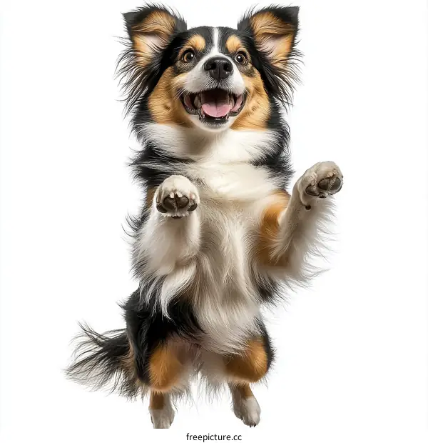 Playful Dog Jumping in the Air