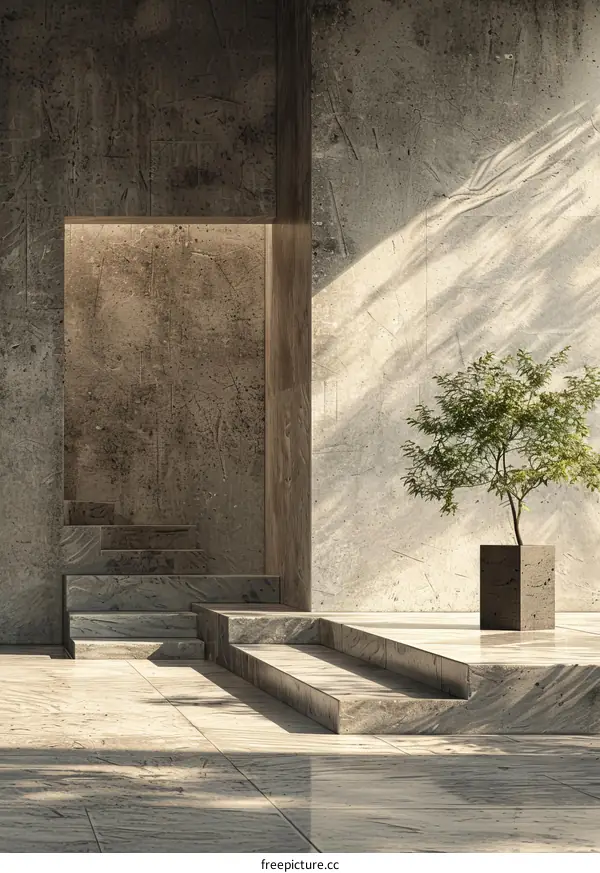 Modern Concrete and Stone Staircase Architecture