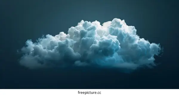 Blue and white clouds in the dark sky