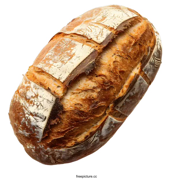 [Transparent Background PNG]Freshly Baked Crusty Bread Loaf