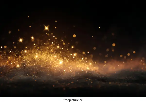 Golden Sparkling Lights Background Image