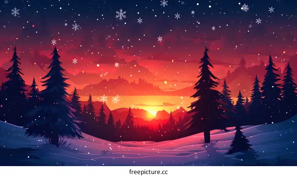 Snowy Mountain Landscape