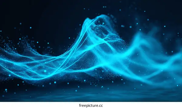 Abstract Light Blue Digital Wave Background