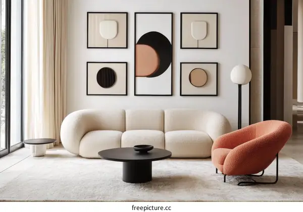 Modern Living Room Interior Design with Cozy Furniture