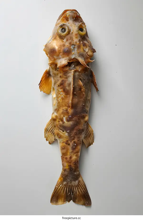 Dried Fish on White Background