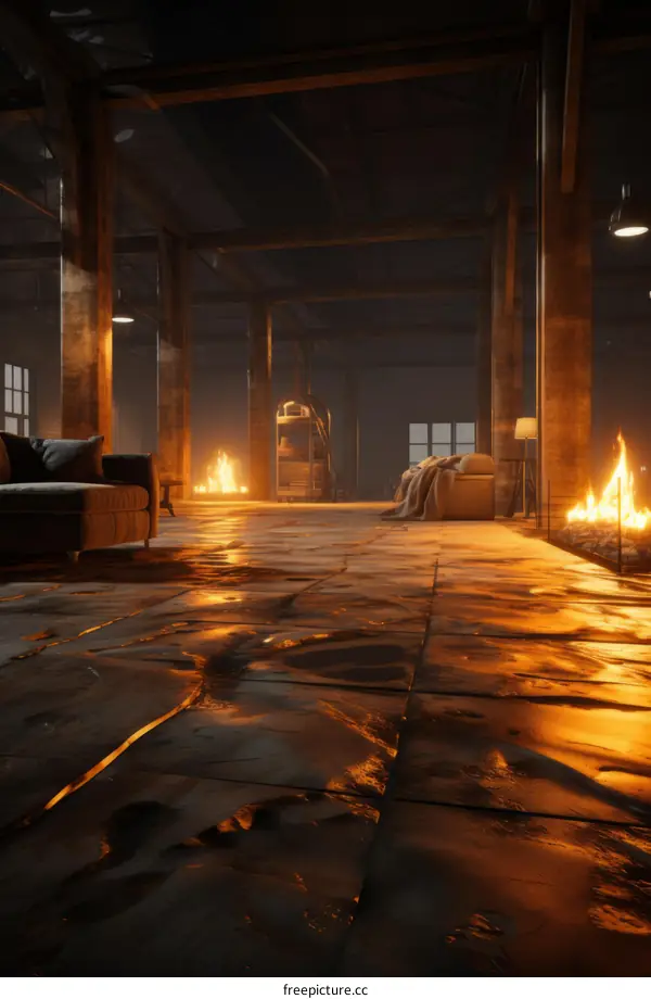 Post-apocalyptic living room