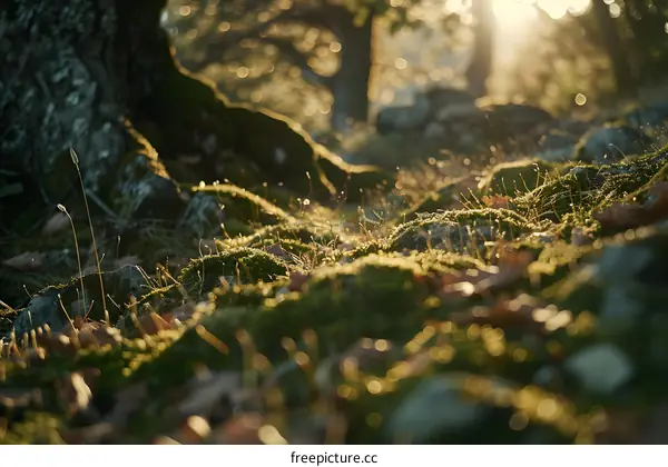 Close Up of Mossy Ground in a Forest