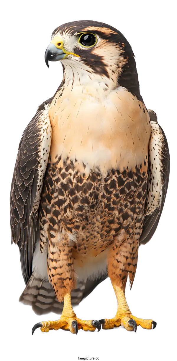 [Transparent Background PNG]Close Up Of A Gyrfalcon Standing On A White Background