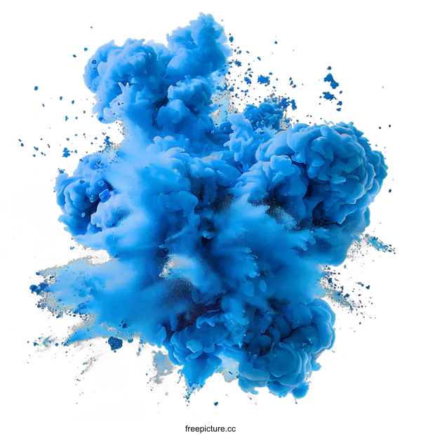 [Transparent Background PNG]Blue Ink in Water