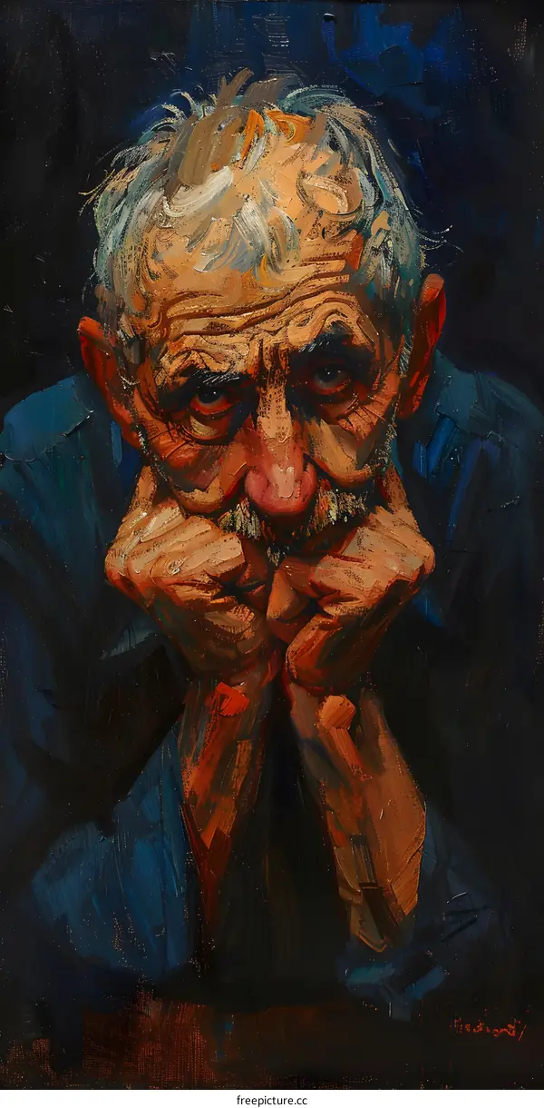 Portrait of an old man with a beard
