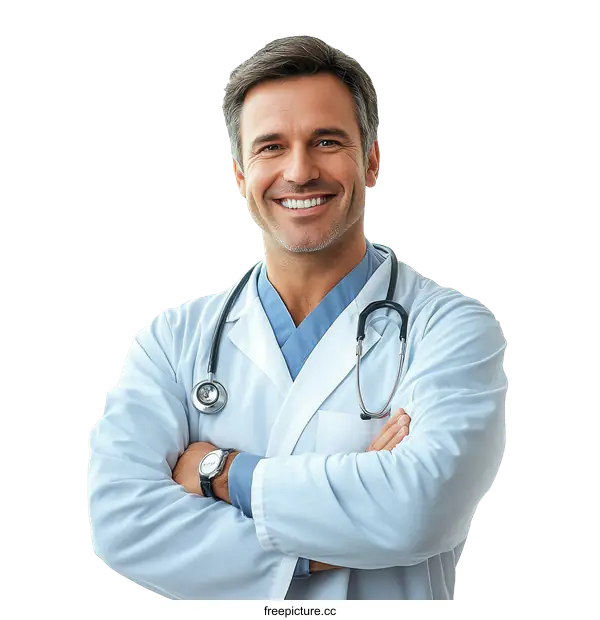 [Transparent Background PNG]Confident Medical Professional Portrait
