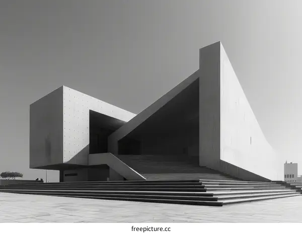 Black and White Brutalist Architecture
