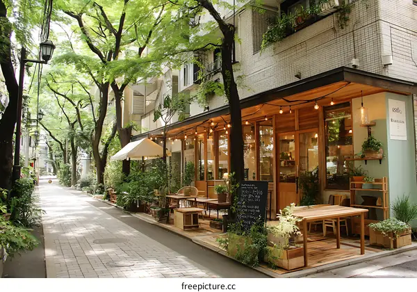 Japanese Alley Cafe Outdoor Seating Area