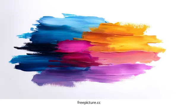 Colorful Abstract Brushstrokes on White Background