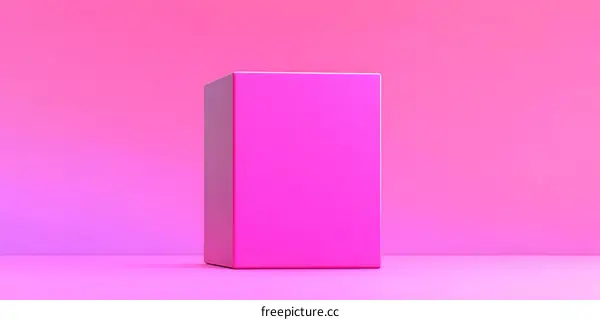 Pink Cube on Pink Gradient Background