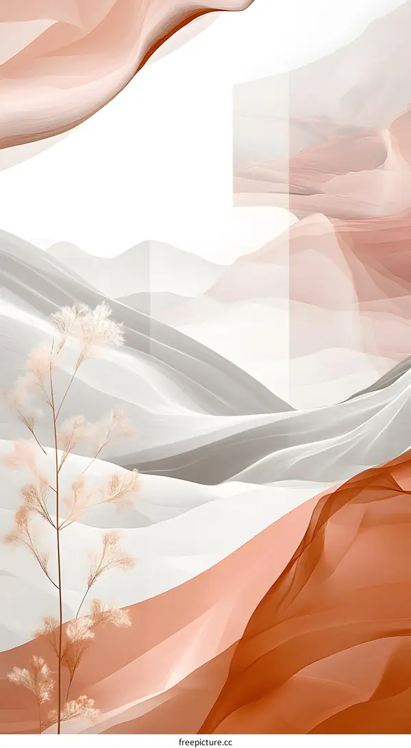 Abstract Mountain Range with Brown and Beige Tones