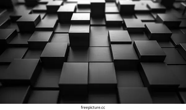 Abstract 3D Cube Background with Black and Gray Colors